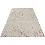 WECON HOME Teppich Linus, rechteckig, Höhe: 18 mm, Gewebt, Hoch-Tief, pflegeleicht, Marmor Optik, Scandi, Wohnzimmer beige 160 cm x 230 cm x 18 mm