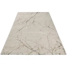 WECON HOME Teppich Linus, rechteckig, Höhe: 18 mm, Gewebt, Hoch-Tief, pflegeleicht, Marmor Optik, Scandi, Wohnzimmer beige 160 cm x 230 cm x 18 mm