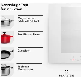 Klarstein Induktionskochfeld, Glaskeramik Kochfeld, 7000W Induktionskochfeld mit 4 Platten, Einbau-Induktionskochfeld mit Touch-Display und Timer, Moderne Kochfelder mit Überhitzungsschutz