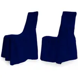 TexDeko Universal Stuhlhussen - Modell Wien Stuhlbezug mit Schleife (Blau)