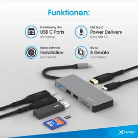 Xlayer Multiport-Adapter 7-in-1
