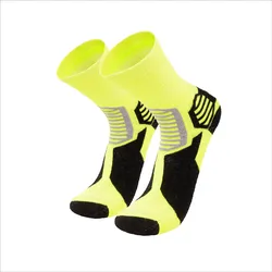 Alpaka Merino Wandersocken: CAMINO Gepolsterte Trekking Thermosocken Unisex. GELB 47/50