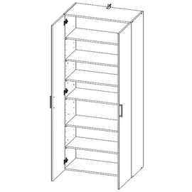 WIMEX Multiraumkonzept 80 x 185 x 40 cm braun/eiche sägerau