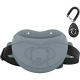 AWINNER Leckerli-Tasche für Hunde, Premium-Silikon, verbesserte 4 starke Magnete, verbesserter Magnetverschluss, verstellbarer Hüftgurt, ideal für Welpentraining und Spaziergänge im Freien, Grau