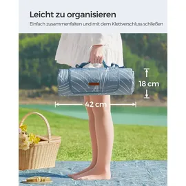 Songmics Picknickdecke hellblau 200 x 200 cm