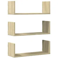 VidaXL Wandregale 3 Stk. Sonoma-Eiche 58x18x18 cm Holzwerkstoff