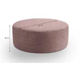 MID.YOU Polsterhocker Cord 103 x 39 x 103 cm Rosa