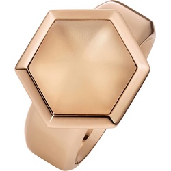 Xen, Ring, Ring mit Bergkristall matt – rosè vergoldet, (54, Edelstahl)