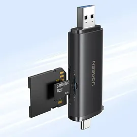 UGREEN 2-in-1 Sd/microsd/usb-c/usb-a/uhs-ii-speicherkartenleser – Schwarz