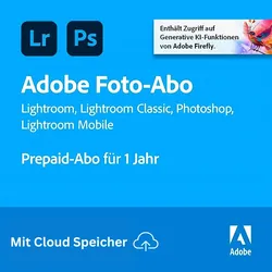Adobe Creative Cloud Foto-Abo | 1 Jahr | Cloud-Speicher | PC/Mac