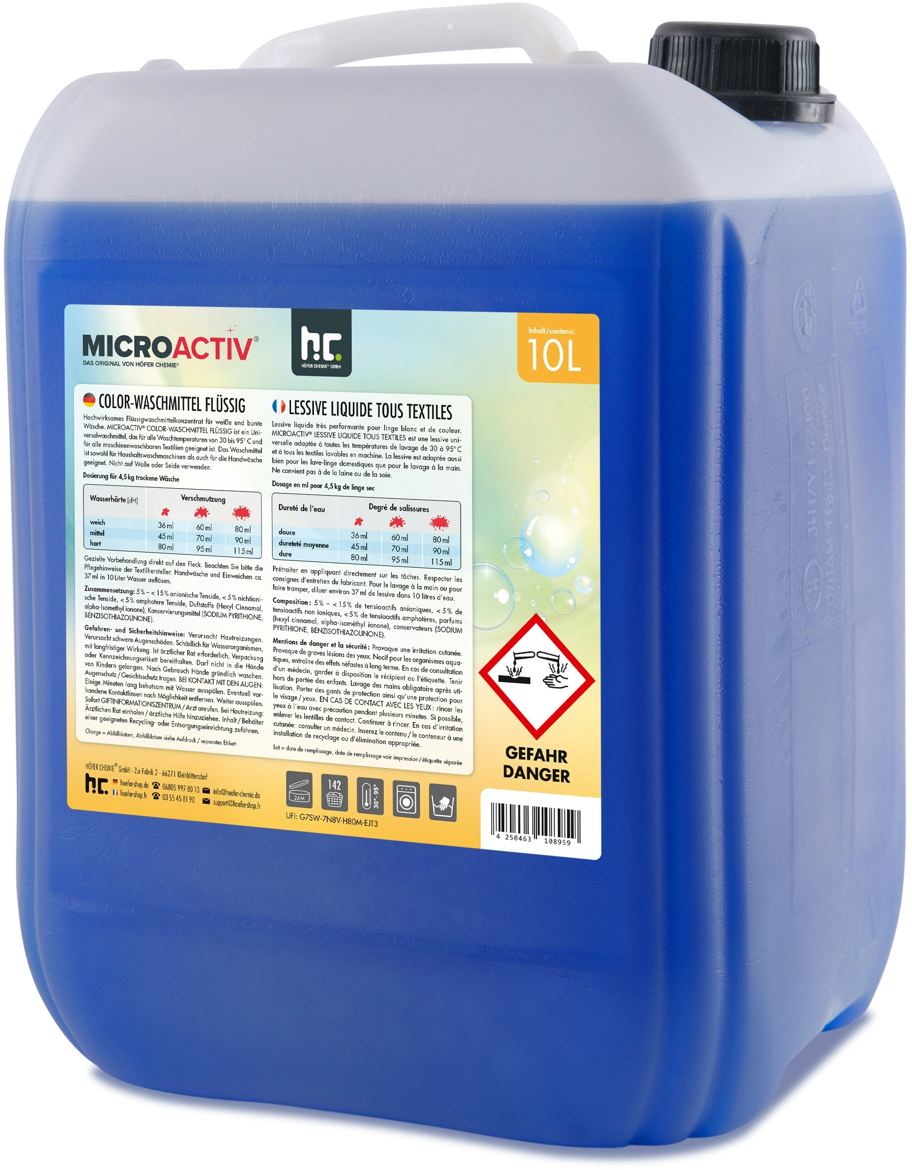 1 x 10 Liter Microactiv® Color Waschmittel flüssig