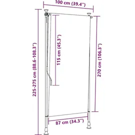 vidaXL Außenrollo 100 x 270 cm anthrazit