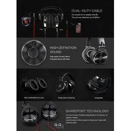 OneOdio Pro-10 DJ Over Ear Kopfhörer Schwarz