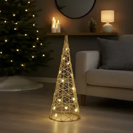 I.GE.A. LED-Dekofigur I.GE.A. "LED-Pyramide", gold, B:10cm H:30cm, Draht, Dekofiguren, Dekofigur Weihnachtspyramide Weihnachtsdeko Weihnachtsbaum Christbaum