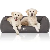 Knuffelwuff Orthopädisches Hundebett Leon aus Velour - anthrazit