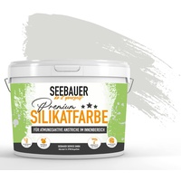 SEEBAUER diy® Silikatfarbe Grau für Innen (No. 223 Smoky Pebble 5,0 Liter) Mineralfarbe Grautöne hohe Deckkraft