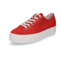 Paul Green Damen SUPER Soft Pauls, Frauen Low-Top Sneaker,schnürer,Plateausohle,Halbschuhe,straßenschuhe,Strassenschuhe,Rot (Salsa),40.5 EU