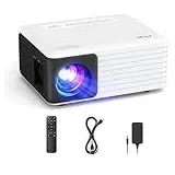 AKIYO Mini Beamer, Full HD Beamer Handy für Heimkino, O1 Video Beamer Klein mit Ständer, Trabare Beamer Outdoor, Mini Projektor für iOS, Android, Windows, Kompatibel mit HDMI/Laptop/USB/Fire Stick/PS5