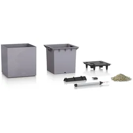 LECHUZA Canto Stone low 40 Komplettset 40 x 40 x 40 cm steingrau