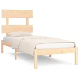 vidaXL Massivholzbett 90 x 200 cm Beige