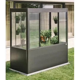 Biohort Gewächshausaufsatz Florentina für Hochbeet/Belvedere Gr. 2x0,5, dunkelgrau-metallic