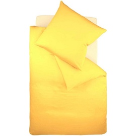 fleuresse Bettwäsche »Colours«, in weicher Interlock Jersey Qualität aus 100% Baumwolle, Bett- und Kopfkissenbezug mit Reißverschluss, STANDARD 100 by OEKO-TEX® zertifiziert, gelb