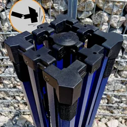 Laube 3x3m - mit 3 Wänden - Blau