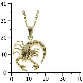 Ostsee-Schmuck Kette mit Anhänger Tierkreiszeichen Skorpion Gold 333