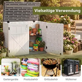 Costway Gartenschrank 118 x 63 x 94 cm Grau/Weiß
