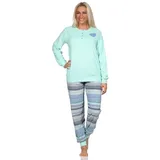 normann Frottee langarm Schlafanzug Pyjama - 80658 in blau | 42