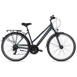 Adler Trekkingrad Verona Trapez, 21 Gang Shimano Tourney 21 Schaltwerk, Kettenschaltung, Trekkingrad 28 Zoll Damenrad schwarz/grau schwarz 58 cm