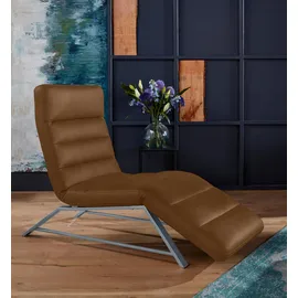 W.Schillig Relaxliege daily dreams Leder/Polyester 75 x 91 x 170 cm Braun mit Kissen