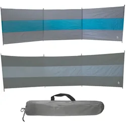 BO-CAMP Camping Windschutz XL - Strand Zelt Garten Zaun Sichtschutz groß 500x140 Farbe: Blau/Grau