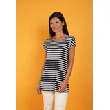 Seidel Moden T-Shirt SEIDEL MODEN "Otto exclusiv", Damen, Gr. 50, blau (navy,69), Jersey, Obermaterial: 95% Viskose, 5% Elasthan, gestreift, regular fit taillenbedeckt, Rundhals, Shirts T-Shirt, MADE IN GERMANY