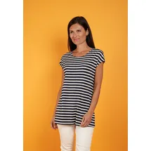 Seidel Moden T-Shirt SEIDEL MODEN "Otto exclusiv", Damen, Gr. 50, blau (navy,69), Jersey, Obermaterial: 95% Viskose, 5% Elasthan, gestreift, regular fit taillenbedeckt, Rundhals, Shirts T-Shirt, MADE IN GERMANY