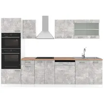 Vicco Küchenzeile R-Line 300 cm Beton/Weiß