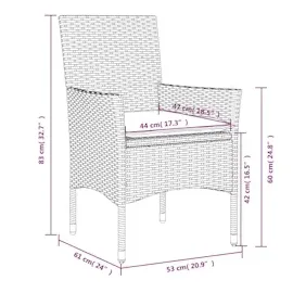 vidaXL Gartenstühle mit Kissen 2 Stk. Weiß Poly Rattan