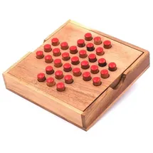 Rombol Solitaire, der unterhaltsame Klassiker aus edlem Holz mit praktischem Verschlussband, Farbe:Rot