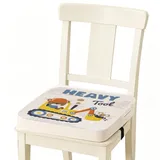 Sitzerhöhung Stuhl, 40 x 40 x 9 cm Tragbare Sitzerhöhung, Sitzerhöhung Sitzkissen mit 2 Sicherheits Schnalle Rutschfeste & Anti-Rutsch-Boden für Zuhause Unterwegs (Bagger)