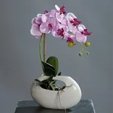 Orchidee Phalaenopsis rosa Keramikvase Vase Kunstblume Kunstpflanze 43 cm