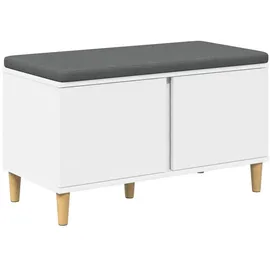 vidaXL Flurbank mit Kissen mit Speicher mit Tür Weiß 80 x 38 x 46 cm