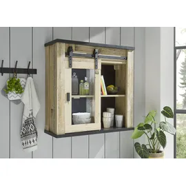 Home Affaire Hängeschrank Sherwood mit Scheunentorbeschlag aus Metall, Höhe 90 cm beige