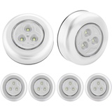 SOAIY 6er-Set Stick&Push SMD LED Touch Lampe selbstklebend Unterbauleuchte Batteriebetrieben Druckleuchte Küchenlampe Schrankleuchte Mobile Klebelampe für Küche Treppe Schrank Camping Kaltweiß