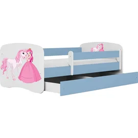 raumhirsch furniture Kinderbett mit Motiv Pferd 80 x 180 cm Holzwerkstoff blau
