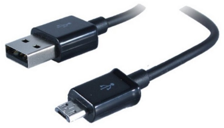 Kabelbude.eu Datenkabel Micro-USB 2.0-Micro Stecker, schwarz 1m Smartphone-Kabel, (100 cm) schwarz