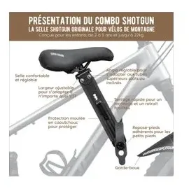 Kids Ride Shotgun MTB Front Kindersitz/Lenker Combo Set schwarz