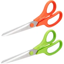 Rapesco 1666 Germ-Savvy Antibakteriell, 21cm Titanklinge Soft Grip Griff Scheren, Sortierte Farben, 2 Stück