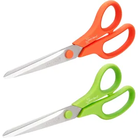 Rapesco 1666 Germ-Savvy Antibakteriell, 21cm Titanklinge Soft Grip Griff Scheren, Sortierte Farben, 2 Stück