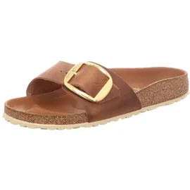 Birkenstock Madrid Big Buckle Nubukleder geölt schmal cognac 38