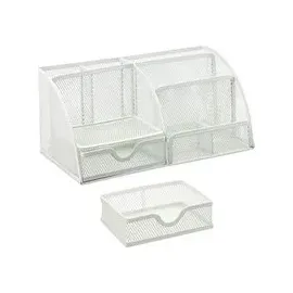 Relaxdays Schreibtisch-Organizer Metall 19000 x 12500 mm Weiß 6 St.
